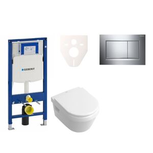 Cenovo zvýhodnený závesný WC set Geberit do ľahkých stien / predstenová montáž + WC Villeroy & Boch Omnia Architectura 111.300.00.5NB6