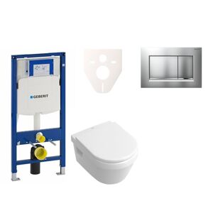 Cenovo zvýhodnený závesný WC set Geberit do ľahkých stien / predstenová montáž + WC Villeroy & Boch Omnia Architectura 111.300.00.5NB7