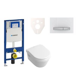 Cenovo zvýhodnený závesný WC set Geberit do ľahkých stien / predstenová montáž + WC Villeroy & Boch Omnia Architectura 111.300.00.5NB8