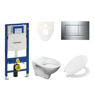 Cenovo zvýhodnený závesný WC set Geberit do ľahkých stien / predstenová montáž + WC S-Line S-line Pro 111.300.00.5NR6