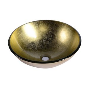 Umývadlo na dosku Sapho Shay 42x42 cm zlatá bez otvoru pre batériu, bez prepadu 2501-22