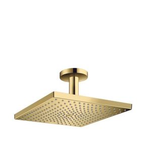 Hlavová sprcha Hansgrohe Raindance strop vrátane sprchového ramená leštený vzhľad zlata 26250990