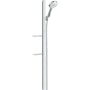 Hansgrohe Raindance E - Sprchová súprava Select S 120 3jet, tyč 1,50 m, biela / chróm 27646400