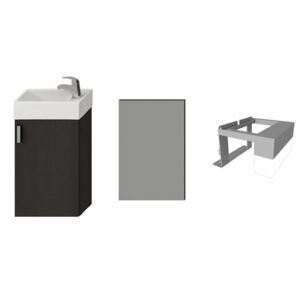Kúpeľňová skrinka s umývadlom Jika Petit 40x22,1x67,5 cm v šedej farbe H4535141753011