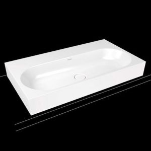 Umývadlo na dosku Kaldewei CENTRO 90x50 cm alpská biela bez otvoru pre batériu, bez prepadu 903106003001
