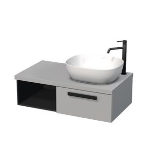 Kúpeľňová skrinka pod umývadlo Naturel Art Deco 90x52 cm šedá touch ARTDECO90STPBU