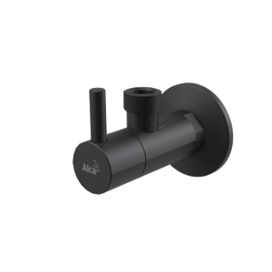 Rohový ventil Alca s filtrom 1/2"×1/2", okrúhly, čierna-mat ARV003Black