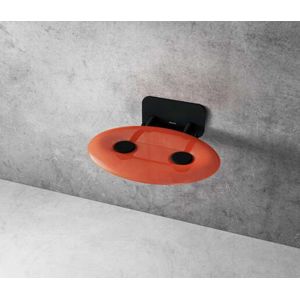 Sprchové sedátko Ravak OVO P sklopné š. 41 cm oranžová / čierna B8F0000058