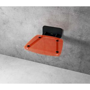 Sprchové sedátko Ravak OVO B sklopné š. 36 cm oranžová / čierna B8F0000061