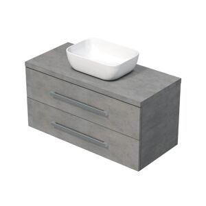 Kúpeľňová skrinka s doskou Naturel Cube Way 100x53x46 cm betón mat CUBE461003BESAT45