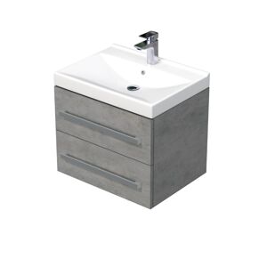 Kúpeľňová skrinka s umývadlom Naturel Cube Way 60x53x46 cm betónová podložka CUBE46602BEVER