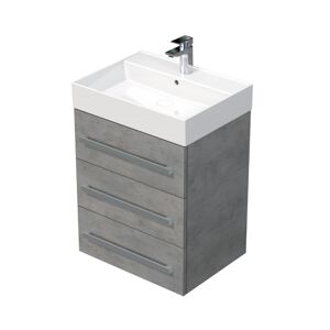 Kúpeľňová skrinka s umývadlom Naturel Cube Way 60x76,5x46 cm matný betón CUBE46603BESAT