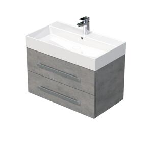 Kúpeľňová skrinka s umývadlom Naturel Cube Way 80x53x46 cm matný betón CUBE46802BESAT