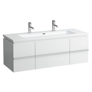 Kúpeľňová skrinka pod umývadlo Laufen Case 129,3x45,6x47,6 cm biela lesk H4013120754751