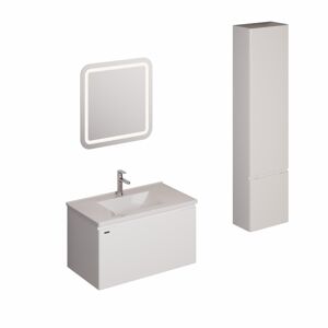 Kúpeľňová zostava s umývadlom vrátane umývadlovej batérie, vtoku a sifónu Naturel Ancona biela KSETANCONA17