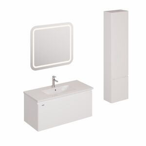 Kúpeľňová zostava s umývadlom vrátane umývadlovej batérie, vtoku a sifónu Naturel Ancona biela KSETANCONA3