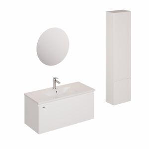 Kúpeľňová zostava s umývadlom vrátane umývadlovej batérie, vtoku a sifónu Naturel Ancona biela KSETANCONA4