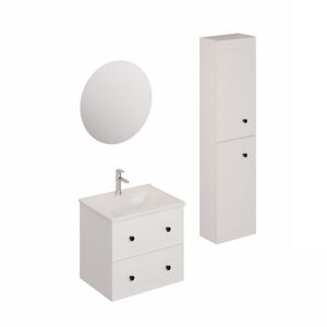 Kúpeľňová zostava s umývadlom vrátane umývadlovej batérie, vtoku a sifónu Naturel Forli biela KSETFORLI9