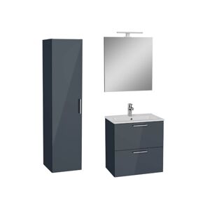 Kúpeľňová zostava s umývadlom 60 cm vrátane umývadlovej batérie, vtoku a sifónu VitrA Mia antracit KSETMIA60A