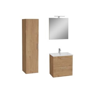 Kúpeľňová zostava s umývadlom 60 cm vrátane umývadlovej batérie, vtoku a sifónu VitrA Mia golden oak KSETMIA60D