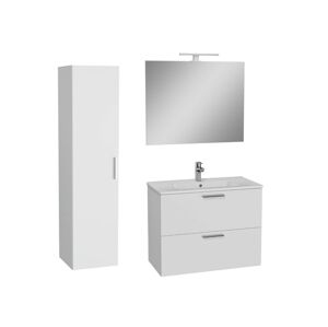 Kúpeľňová zostava s umývadlom 80 cm vrátane umývadlovej batérie, vtoku a sifónu VitrA Mia biela KSETMIA80B