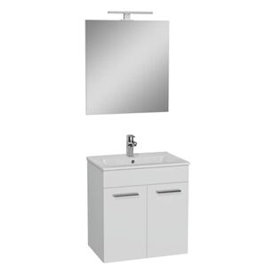 Kúpeľňová zostava s umývadlom zrcadlem a osvětlením Vitra Mia 59x61x39,5 cm biela lesk MIASETFP60B