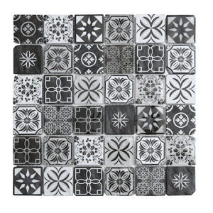 Sklenená mozaika Premium Mosaic černobílá 30x30 cm mat / lesk PATCHWORK48MIX2