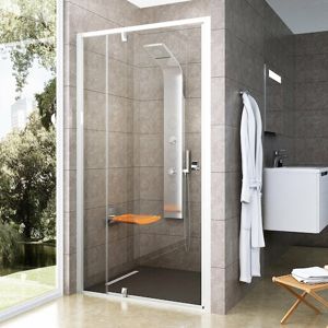 Sprchové dvere Ravak Pivot jednokrídlové 110 cm, sklo číre, biely profil 03GD0100Z1