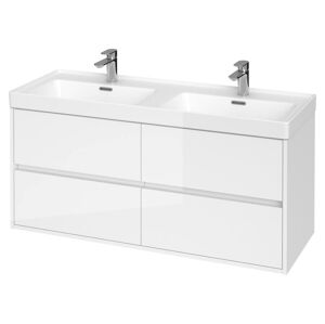 Kúpeľňová skrinka pod umývadlo Cersanit Crea 53,3x119,4x44,7 cm biela lesk S931-001