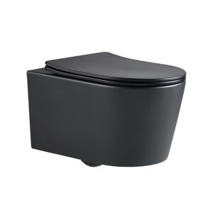 WC závesné SAT Brevis vrátane dosky softclose, 48 cm, čierny SATBRE010RREXPBKM