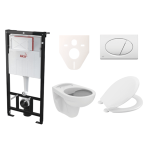 Cenovo zvýhodnený závesný WC set Alca do ľahkých stien / predstenová montáž + WC S-Line S-line Pre SIKOASP1