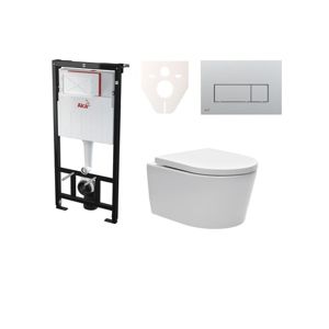 Cenovo zvýhodnený závesný WC set Alca do ľahkých stien / predstenová montáž + WC SAT Brevis SIKOASW9