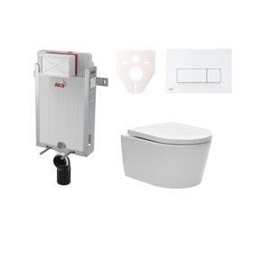 Cenovo zvýhodnený závesný WC set Alca na zamurovanie + WC SAT Brevis SIKOAW7