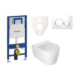 Cenovo zvýhodnený závesný WC set Geberit do ľahkých stien / predstenová montáž + WC Glacera Alfa SIKOGES3A4