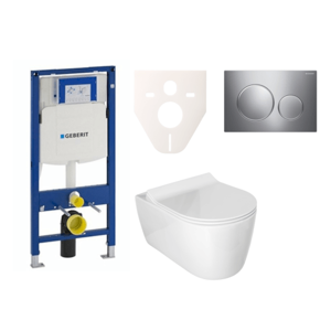 Cenovo zvýhodnený závesný WC set Geberit do ľahkých stien / predstenová montáž + WC Glacera Alfa SIKOGES3A41