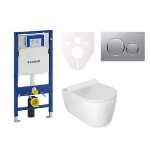 Cenovo zvýhodnený závesný WC set Geberit do ľahkých stien / predstenová montáž + WC Glacera Alfa SIKOGES3A42