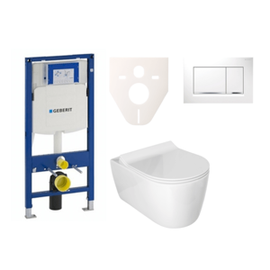 Cenovo zvýhodnený závesný WC set Geberit do ľahkých stien / predstenová montáž + WC Glacera Alfa SIKOGES3A5