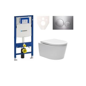 Cenovo zvýhodnený závesný WC set Geberit do ľahkých stien / predstenová montáž + WC SAT Brevis SIKOGES3W41