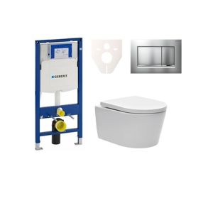 Cenovo zvýhodnený závesný WC set Geberit do ľahkých stien / predstenová montáž + WC SAT Brevis SIKOGES3W7