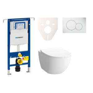 Cenovo zvýhodnený závesný WC set Geberit do ľahkých stien / predstenová montáž + WC VitrA VitrA Shift SIKOGES4N1