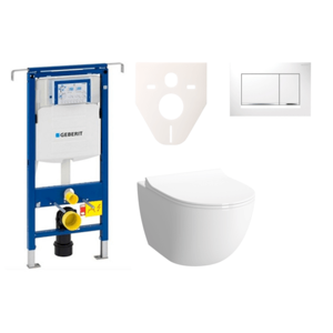 Cenovo zvýhodnený závesný WC set Geberit do ľahkých stien / predstenová montáž + WC VitrA VitrA Shift SIKOGES4N5