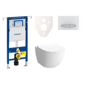 Cenovo zvýhodnený závesný WC set Geberit do ľahkých stien / predstenová montáž + WC VitrA VitrA Shift SIKOGES4N8