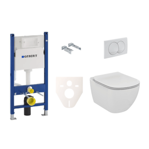 Závesný set WC rimless TESI Ideal Standard + modul Geberit Duofix s tlačidlom Delta 20 biele KMPLSIKOGSTR