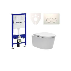 Cenovo zvýhodnený závesný WC set Geberit do ľahkých stien / predstenová montáž + WC SAT Brevis SIKOGES6W1