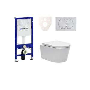 Cenovo zvýhodnený závesný WC set Geberit do ľahkých stien / predstenová montáž + WC SAT Brevis SIKOGES6W7