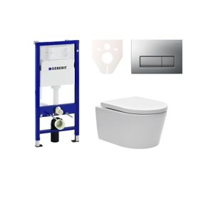 Cenovo zvýhodnený závesný WC set Geberit do ľahkých stien / predstenová montáž + WC SAT Brevis SIKOGES6W8