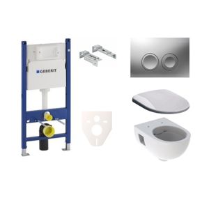 Cenovo zvýhodnený závesný WC set Geberit do ľahkých stien / predstenová montáž + WC Geberit Selnova SIKOGES7S3