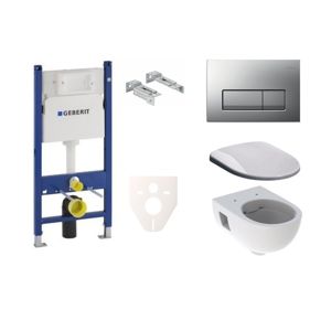 Cenovo zvýhodnený závesný WC set Geberit do ľahkých stien / predstenová montáž + WC Geberit Selnova SIKOGES7S8