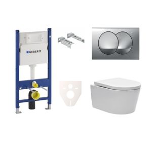 Cenovo zvýhodnený závesný WC set Geberit do ľahkých stien / predstenová montáž + WC SAT Brevis SIKOGES7W72S