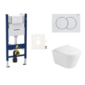Cenovo zvýhodnený závesný WC set Geberit do ľahkých stien / predstenová montáž + WC Glacera Ava SIKOGESAVAD01